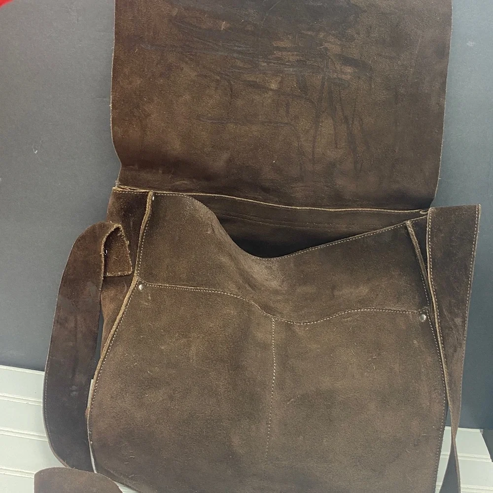 Banana Republic Brown Suede Messenger Bag